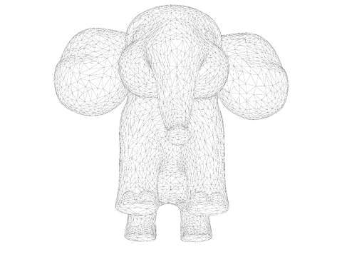 低聚风格化大象 - 针对打印索具游戏进行了优化 3D 打印模型