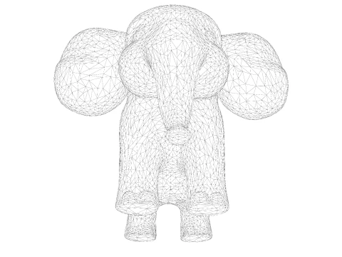 Low Poly Stylized Elephant - Optimized for Print Rigging Games 3D Print Model