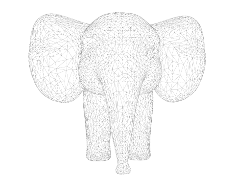 低聚风格化大象 - 针对打印索具游戏进行了优化 3D 打印模型