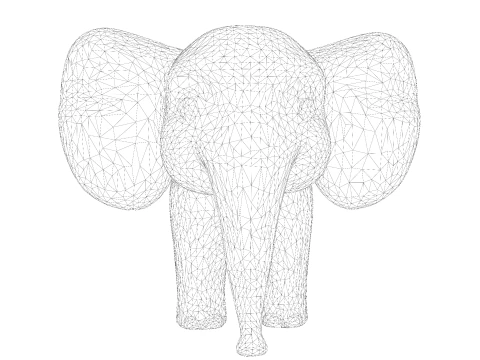 Low Poly Stylized Elephant - Optimized for Print Rigging Games 3D Print Model