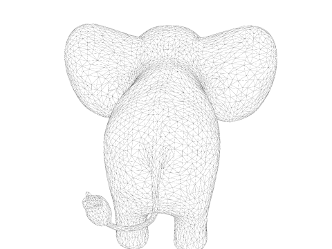 低聚风格化大象 - 针对打印索具游戏进行了优化 3D 打印模型
