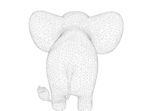 Low Poly Stylized Elephant - Optimized for Print Rigging Games 3D Print Model