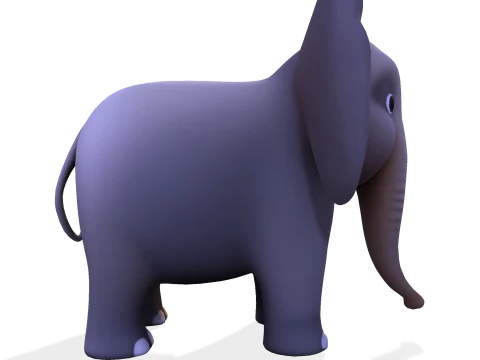 Low Poly Stylized Elephant - Optimized for Print Rigging Games 3D Print Model
