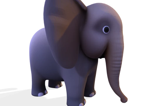 Low Poly Stylized Elephant - Optimized for Print Rigging Games 3D Print Model