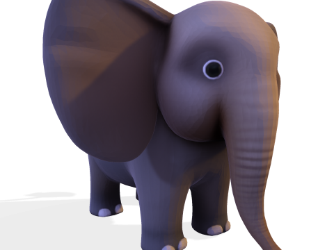 低聚风格化大象 - 针对打印索具游戏进行了优化 3D 打印模型