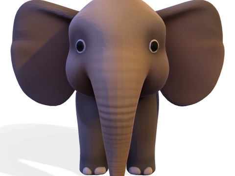 低聚风格化大象 - 针对打印索具游戏进行了优化 3D 打印模型