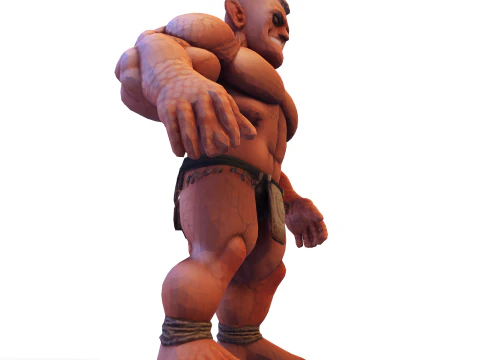 Est&aacute;tua colossal de guerreiro musculoso - B&aacute;rbaro de fantasia de alto detalhe Modelo de Impressão 3D