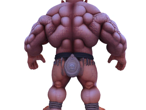 Est&aacute;tua colossal de guerreiro musculoso - B&aacute;rbaro de fantasia de alto detalhe Modelo de Impressão 3D