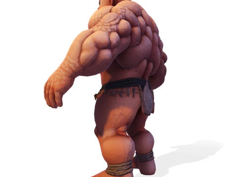 Est&aacute;tua colossal de guerreiro musculoso - B&aacute;rbaro de fantasia de alto detalhe Modelo de Impressão 3D