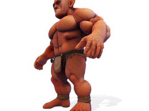 Est&aacute;tua colossal de guerreiro musculoso - B&aacute;rbaro de fantasia de alto detalhe Modelo de Impressão 3D