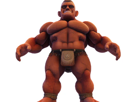 Est&aacute;tua colossal de guerreiro musculoso - B&aacute;rbaro de fantasia de alto detalhe Modelo de Impressão 3D