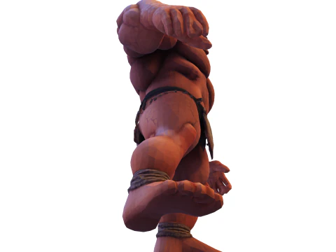 Est&aacute;tua colossal de guerreiro musculoso - B&aacute;rbaro de fantasia de alto detalhe Modelo de Impressão 3D