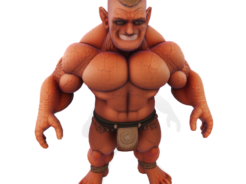 Statua kolosalnego, muskularnego wojownika - bardzo szczegółowy barbarzyńca fantasy Model do druku 3D