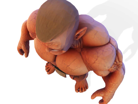 Est&aacute;tua colossal de guerreiro musculoso - B&aacute;rbaro de fantasia de alto detalhe Modelo de Impressão 3D