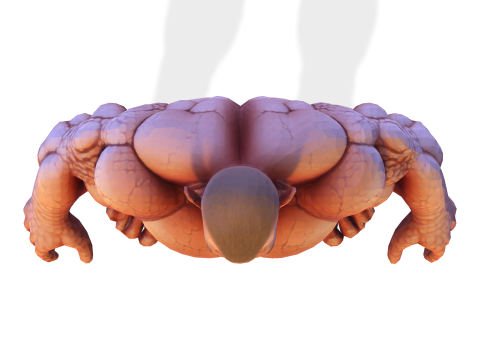 Statua kolosalnego, muskularnego wojownika - bardzo szczegółowy barbarzyńca fantasy Model do druku 3D