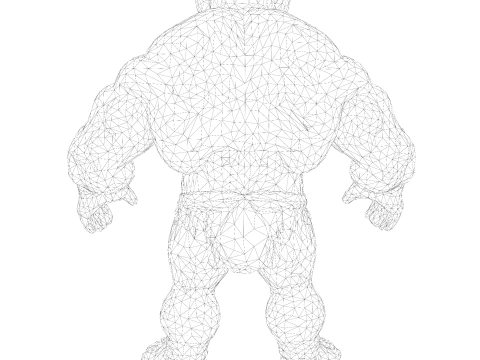 Est&aacute;tua colossal de guerreiro musculoso - B&aacute;rbaro de fantasia de alto detalhe Modelo de Impressão 3D