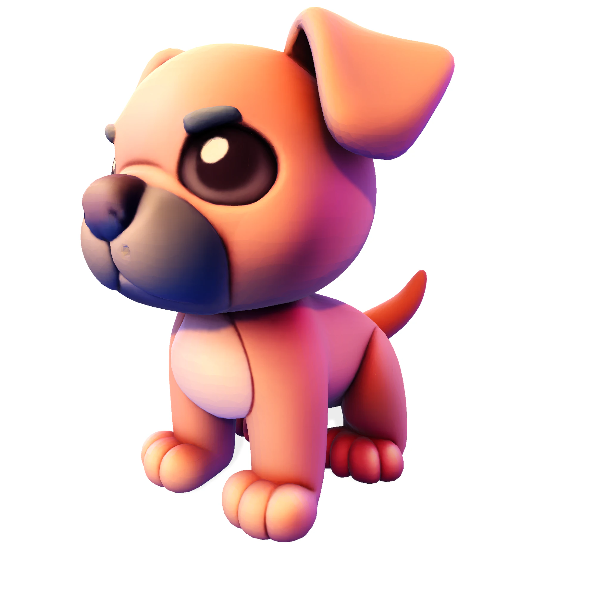 Adorable Puppy Dog Statue - Low Poly for Print 3D Print Model .c4d .max .obj .3ds .fbx .stl .blend 