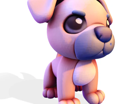 Adorable Puppy Dog Statue - Low Poly for Print 3D Print Model