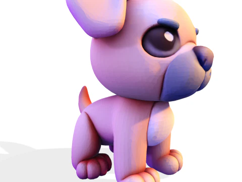 Adorable Puppy Dog Statue - Low Poly for Print 3D Print Model