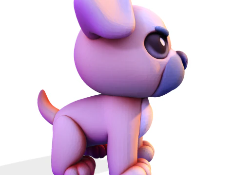 Adorable Puppy Dog Statue - Low Poly for Print 3D Print Model