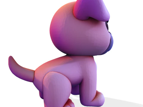 Adorable Puppy Dog Statue - Low Poly for Print 3D Print Model