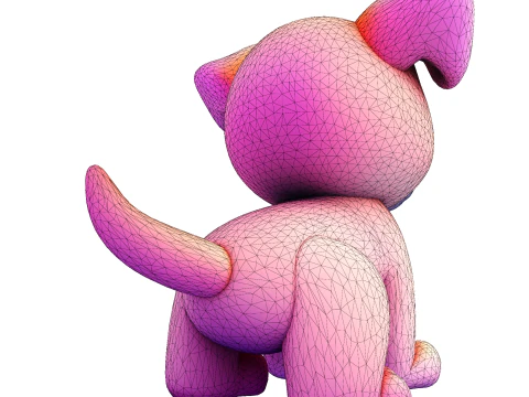 Adorable Puppy Dog Statue - Low Poly for Print 3D Print Model