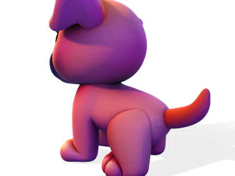Adorable Puppy Dog Statue - Low Poly for Print 3D Print Model
