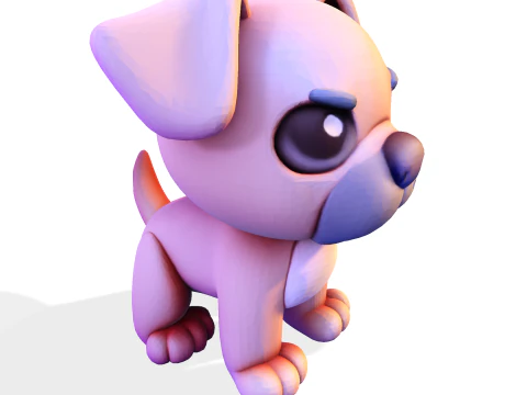 Adorable Puppy Dog Statue - Low Poly for Print 3D Print Model