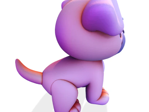 Adorable Puppy Dog Statue - Low Poly for Print 3D Print Model