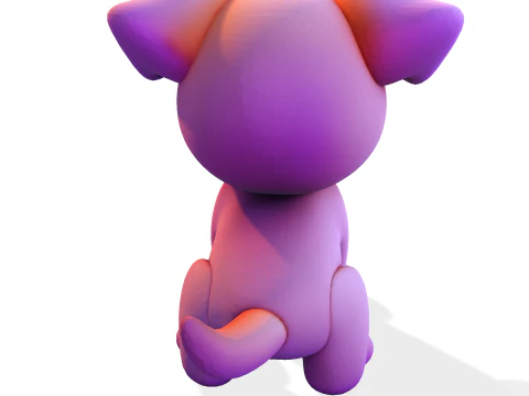 Adorable Puppy Dog Statue - Low Poly for Print 3D Print Model