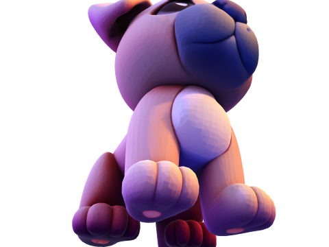 Adorable estatua de cachorro - Low Poly para imprimir Modelo de impresión 3D