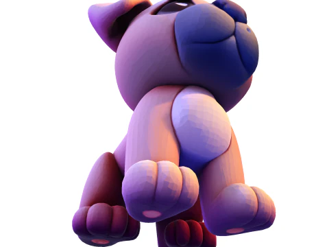 Adorable Puppy Dog Statue - Low Poly for Print 3D Print Model