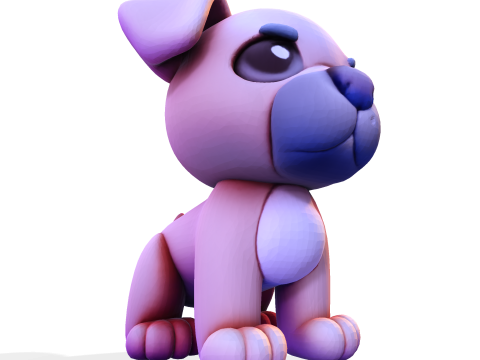 Adorable estatua de cachorro - Low Poly para imprimir Modelo de impresión 3D