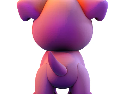 Adorable Puppy Dog Statue - Low Poly for Print 3D Print Model
