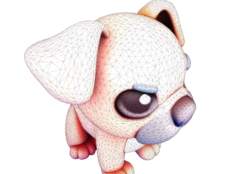 Adorable estatua de cachorro - Low Poly para imprimir Modelo de impresión 3D