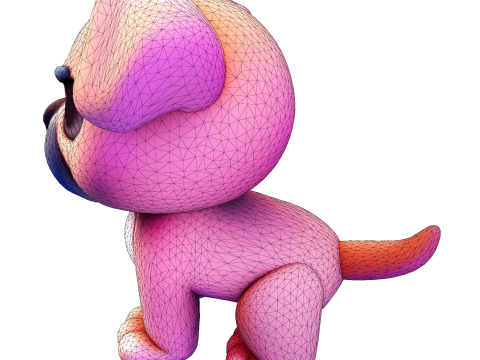 Adorable estatua de cachorro - Low Poly para imprimir Modelo de impresión 3D