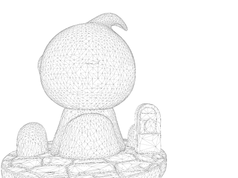 Призрак Хэллоуина в стиле чиби — милый низкополигональный материал, готовый к печати 3D Принт Модель