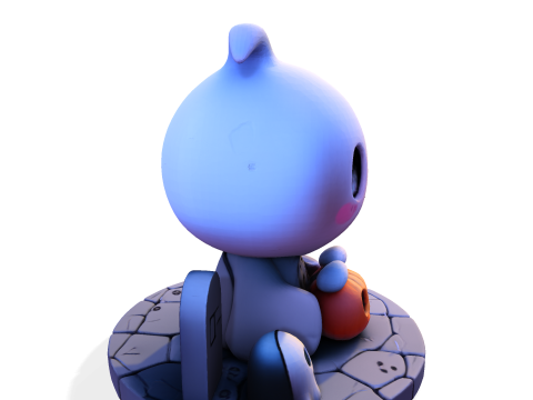 Призрак Хэллоуина в стиле чиби — милый низкополигональный материал, готовый к печати 3D Принт Модель