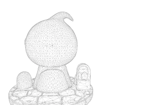 Призрак Хэллоуина в стиле чиби &mdash; милый низкополигональный материал, готовый к печати 3D Принт Модель