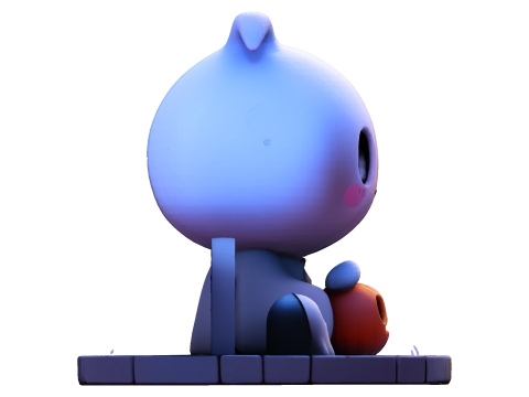 Призрак Хэллоуина в стиле чиби — милый низкополигональный материал, готовый к печати 3D Принт Модель