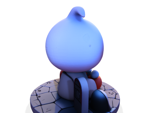 Призрак Хэллоуина в стиле чиби — милый низкополигональный материал, готовый к печати 3D Принт Модель