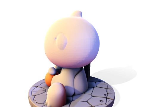 Призрак Хэллоуина в стиле чиби — милый низкополигональный материал, готовый к печати 3D Принт Модель