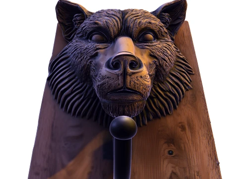 Realistic Wolf Head Wall Hook Plaque 3D Print Model