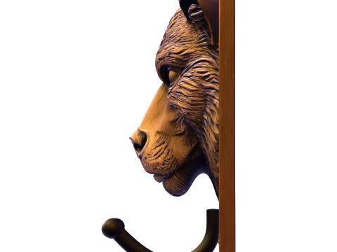 Realistic Wolf Head Wall Hook Plaque 3D Print Model
