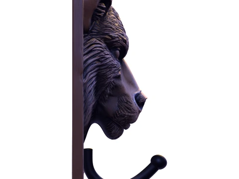 Realistic Wolf Head Wall Hook Plaque 3D Print Model