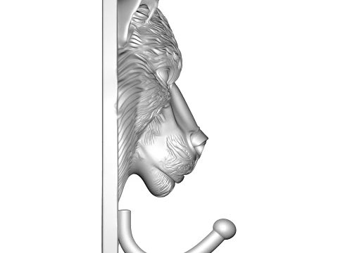 Realistic Wolf Head Wall Hook Plaque 3D Print Model