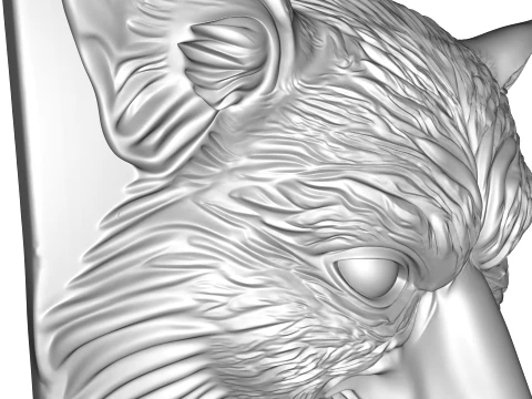 Realistic Wolf Head Wall Hook Plaque 3D Print Model