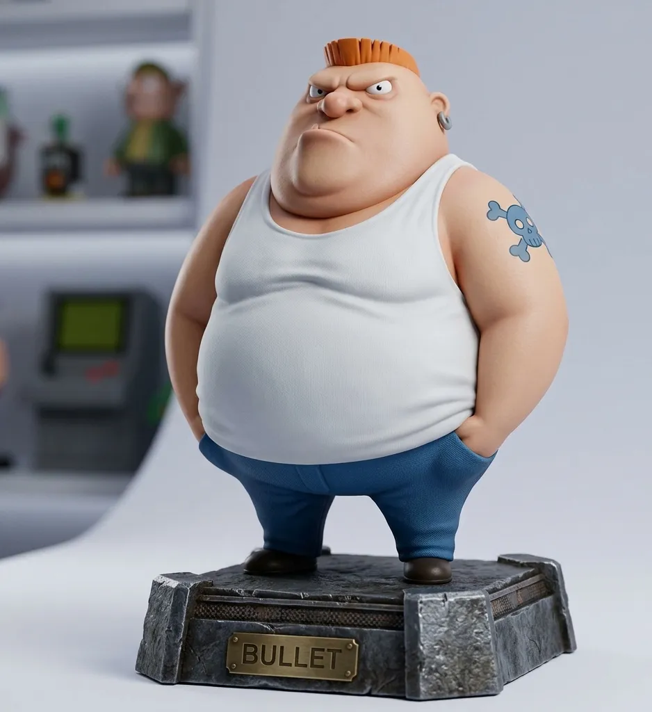 Bullet Stylized 3D Character Model MR Been Series HighDetail Figurine 3D Print Model .c4d .max .obj .3ds .fbx .stl .blend