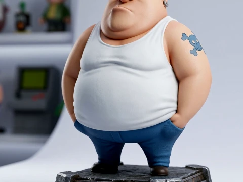 Bullet Stylized 3D Character Model MR Been Series HighDetail Figurine 3D Print Model