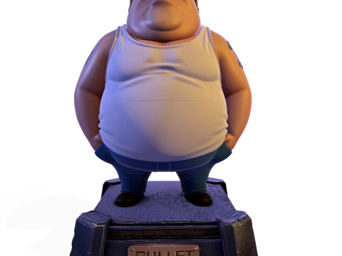 Bullet Stylized 3D Character Model MR Been Series HighDetail Figurine 3D Print Model